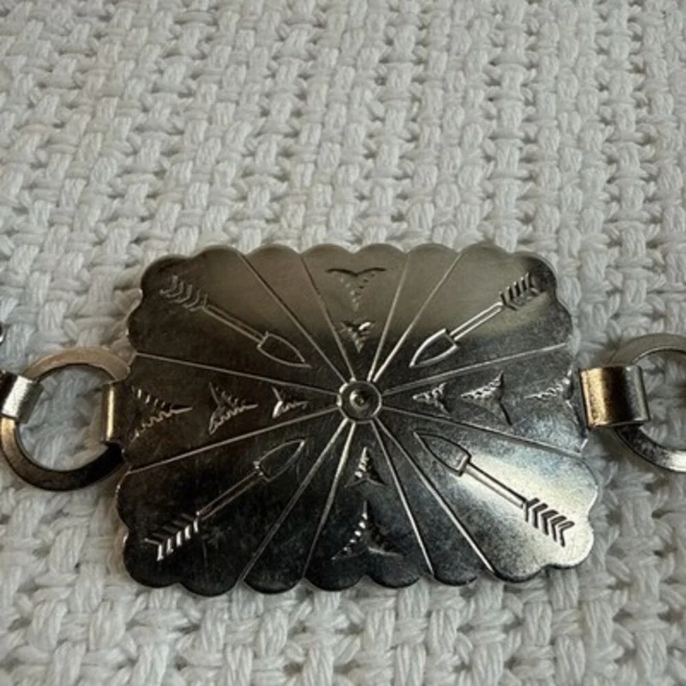 Fiesta Silver Concho Belt Buckle Western Americana Concho Belt Accessory 33 inch
